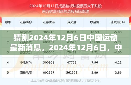 2024年12月6日中國運動界最新動態(tài)與影響力猜想