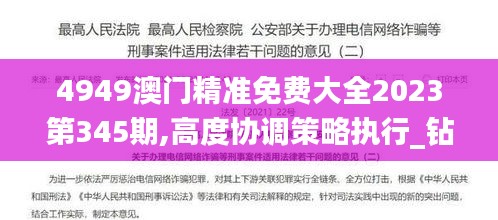 4949澳門精準免費大全2023第345期,高度協(xié)調(diào)策略執(zhí)行_鉆石版13.192