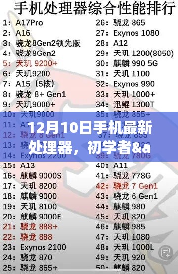12月最新手機處理器選購指南，初學(xué)者與進階用戶如何挑選最適合的處理器