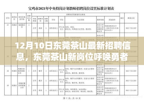 東莞茶山最新招聘，新崗位呼喚勇者，探索自然美景與內(nèi)心寧靜之旅