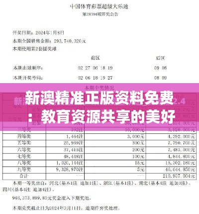 新澳精準正版資料免費：教育資源共享的美好時代