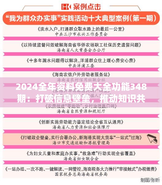 2024全年資料免費(fèi)大全功能348期：打破信息壁壘，推動知識共享