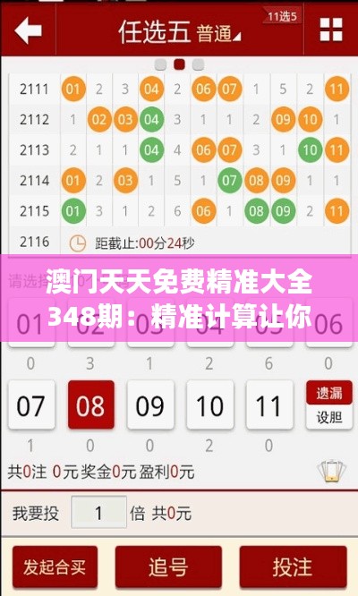 澳門天天免費精準(zhǔn)大全348期：精準(zhǔn)計算讓你的澳門之旅更精彩