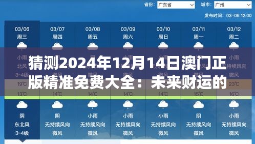 猜測(cè)2024年12月14日澳門正版精準(zhǔn)免費(fèi)大全：未來(lái)財(cái)運(yùn)的預(yù)測(cè)器