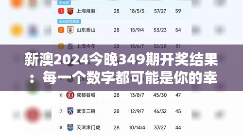 新澳2024今晚349期開獎(jiǎng)結(jié)果：每一個(gè)數(shù)字都可能是你的幸運(yùn)符