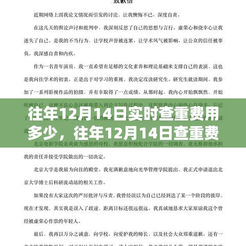 揭秘往年12月14日實時查重費用，當日查重費用詳解