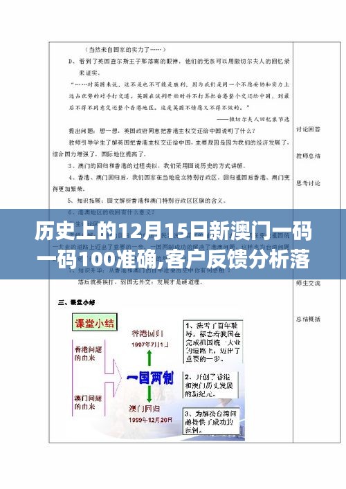 歷史上的12月15日新澳門一碼一碼100準(zhǔn)確,客戶反饋分析落實(shí)_影像版8.257