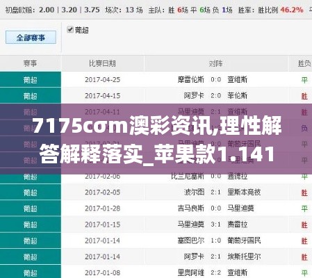7175cσm澳彩資訊,理性解答解釋落實(shí)_蘋果款1.141