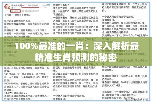 100%最準(zhǔn)的一肖：深入解析最精準(zhǔn)生肖預(yù)測(cè)的秘密