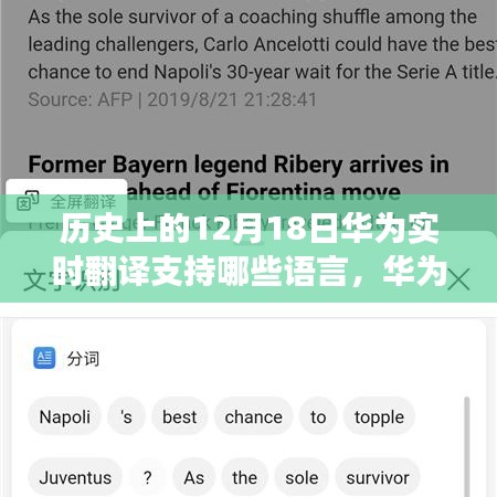 華為實(shí)時(shí)翻譯功能使用指南，支持語(yǔ)言及操作步驟，歷史上的12月18日語(yǔ)言支持概覽