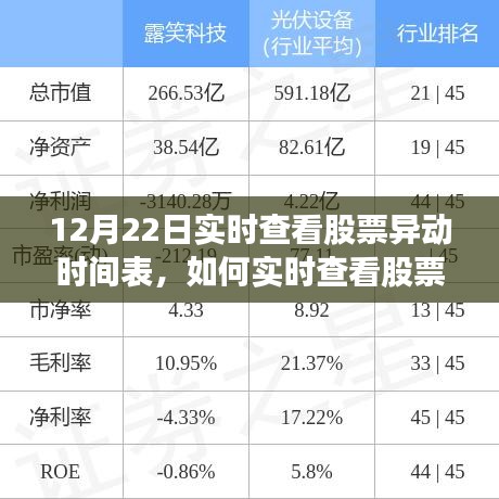 如何實(shí)時(shí)查看股票異動(dòng)時(shí)間表，以12月22日為例的詳細(xì)步驟指南及實(shí)時(shí)更新動(dòng)態(tài)監(jiān)測(cè)解析