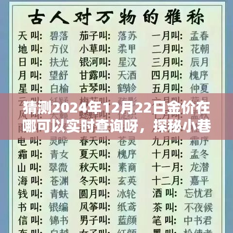 探秘小巷寶藏，神秘小店實(shí)時(shí)查詢2024年12月22日金價(jià)