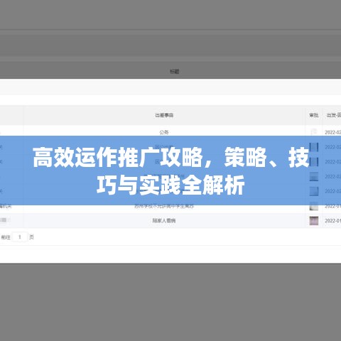 高效運作推廣攻略，策略、技巧與實踐全解析