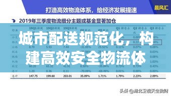 城市配送規(guī)范化，構(gòu)建高效安全物流體系