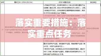 落實重要措施：落實重點任務(wù) 