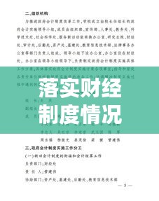 落實(shí)財(cái)經(jīng)制度情況：落實(shí)財(cái)務(wù)制度情況 