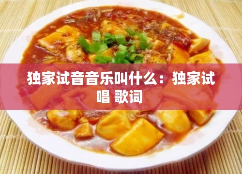 獨家試音音樂叫什么：獨家試唱 歌詞 
