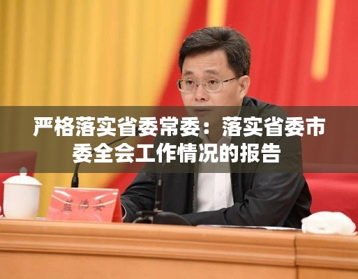 嚴(yán)格落實省委常委：落實省委市委全會工作情況的報告 