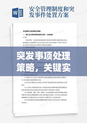 突發(fā)事項(xiàng)處理策略，關(guān)鍵實(shí)踐與審慎應(yīng)對(duì)之道