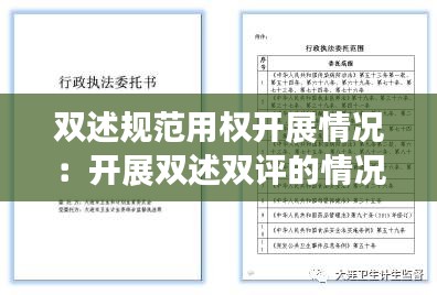 雙述規(guī)范用權(quán)開展情況：開展雙述雙評的情況說明 