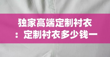 獨家高端定制襯衣：定制襯衣多少錢一件 
