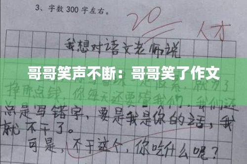 哥哥笑聲不斷：哥哥笑了作文 