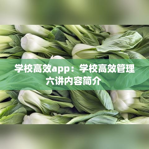 學(xué)校高效app：學(xué)校高效管理六講內(nèi)容簡(jiǎn)介 