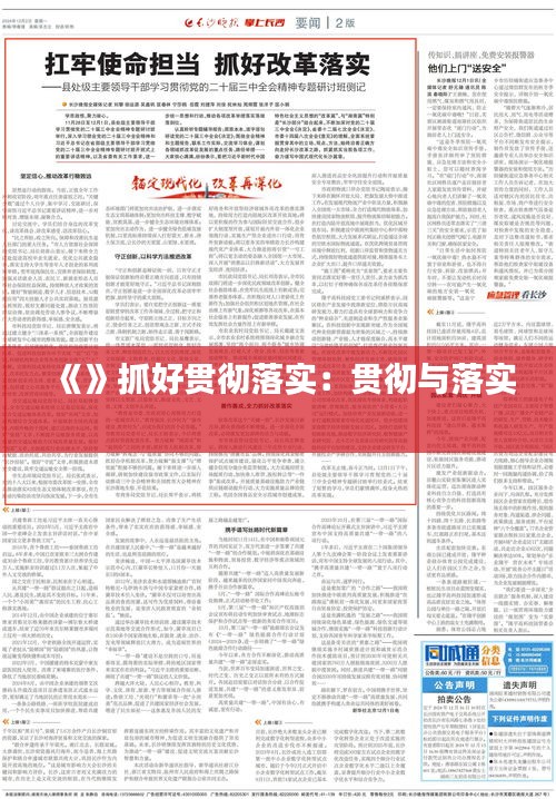 《》抓好貫徹落實：貫徹與落實 