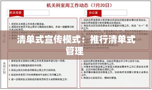清單式宣傳模式：推行清單式管理 