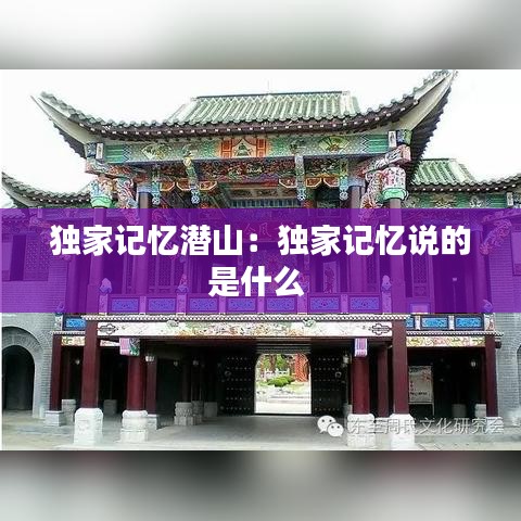 獨(dú)家記憶潛山：獨(dú)家記憶說(shuō)的是什么 