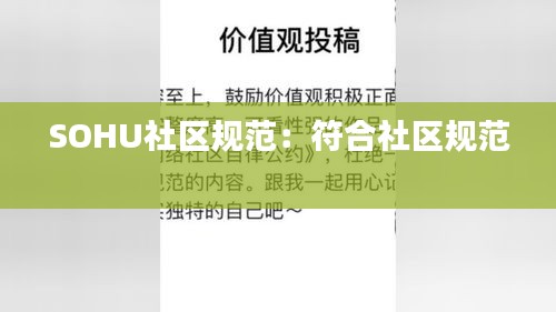 SOHU社區(qū)規(guī)范：符合社區(qū)規(guī)范 