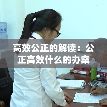 高效公正的解讀：公正高效什么的辦案機(jī)制 