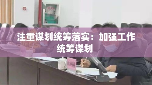 注重謀劃統(tǒng)籌落實(shí)：加強(qiáng)工作統(tǒng)籌謀劃 