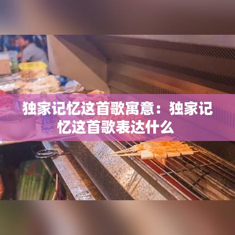 獨家記憶這首歌寓意：獨家記憶這首歌表達什么 