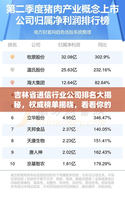 吉林省通信行業(yè)公司排名大揭秘，權(quán)威榜單揭曉，看看你的企業(yè)上榜了嗎？