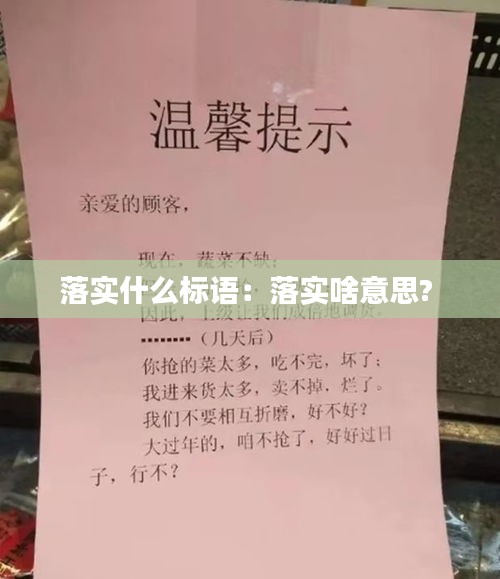 落實(shí)什么標(biāo)語(yǔ)：落實(shí)啥意思? 