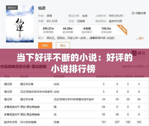 當(dāng)下好評(píng)不斷的小說：好評(píng)的小說排行榜 