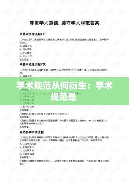 學(xué)術(shù)規(guī)范從何衍生：學(xué)術(shù)規(guī)范是 