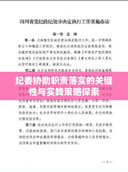 紀(jì)委協(xié)助職責(zé)落實(shí)的關(guān)鍵性與實(shí)踐策略探索
