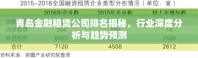 青島金融租賃公司排名揭秘，行業(yè)深度分析與趨勢預(yù)測