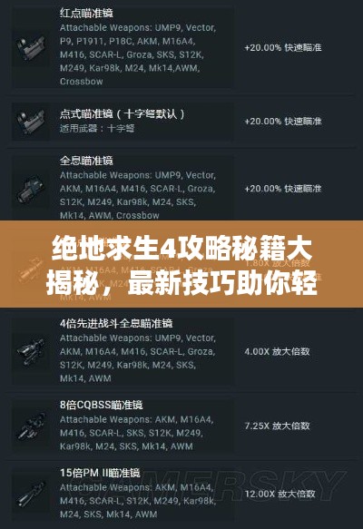絕地求生4攻略秘籍大揭秘，最新技巧助你輕松吃雞！
