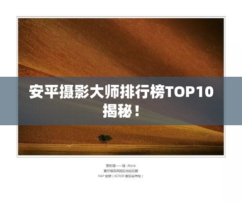 安平攝影大師排行榜TOP10揭秘！