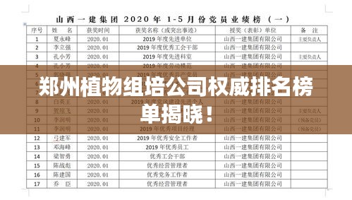 鄭州植物組培公司權(quán)威排名榜單揭曉！