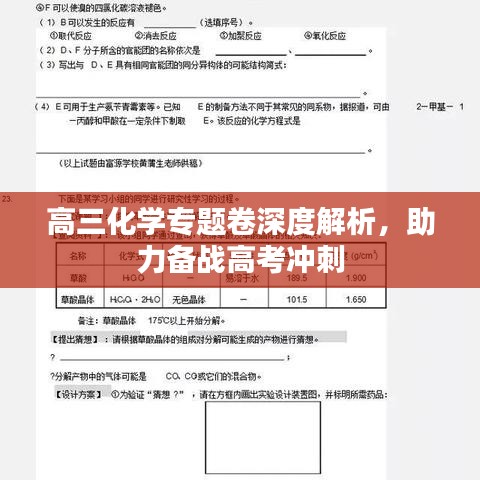 高三化學(xué)專(zhuān)題卷深度解析，助力備戰(zhàn)高考沖刺