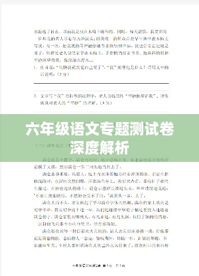六年級語文專題測試卷深度解析