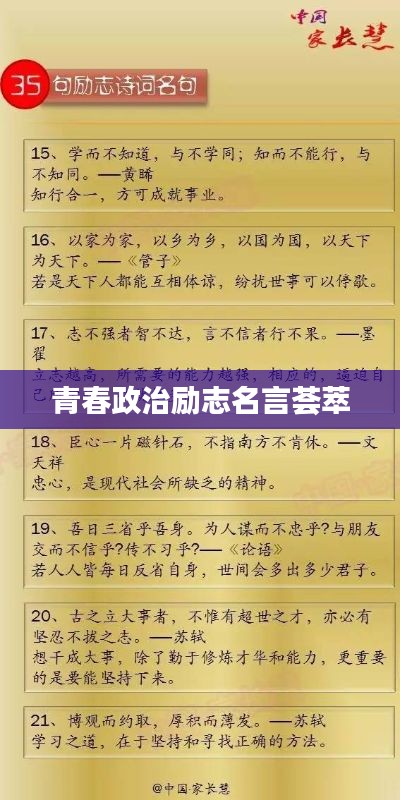 青春政治勵(lì)志名言薈萃