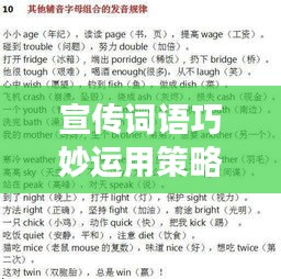 宣傳詞語(yǔ)巧妙運(yùn)用策略，提升宣傳效果的藝術(shù)