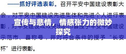 宣傳與悲情，情感張力的微妙探究