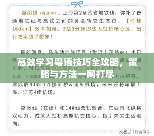 高效學(xué)習(xí)粵語技巧全攻略，策略與方法一網(wǎng)打盡