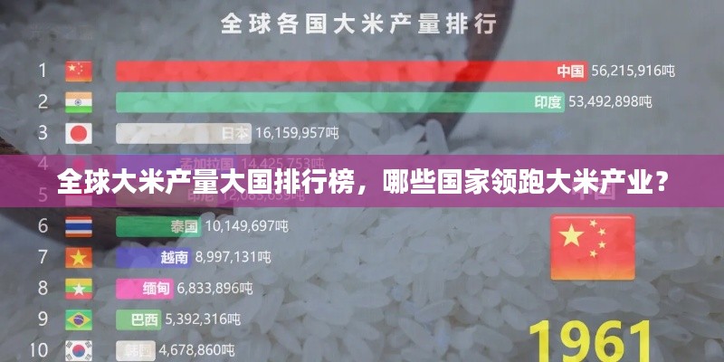 全球大米產(chǎn)量大國排行榜，哪些國家領(lǐng)跑大米產(chǎn)業(yè)？